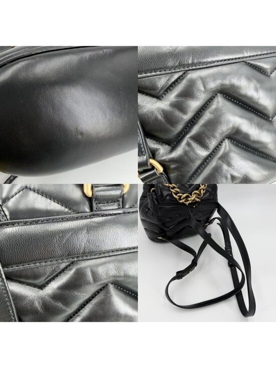 Gucci GG Marmont Quilted Backpack Leather Black